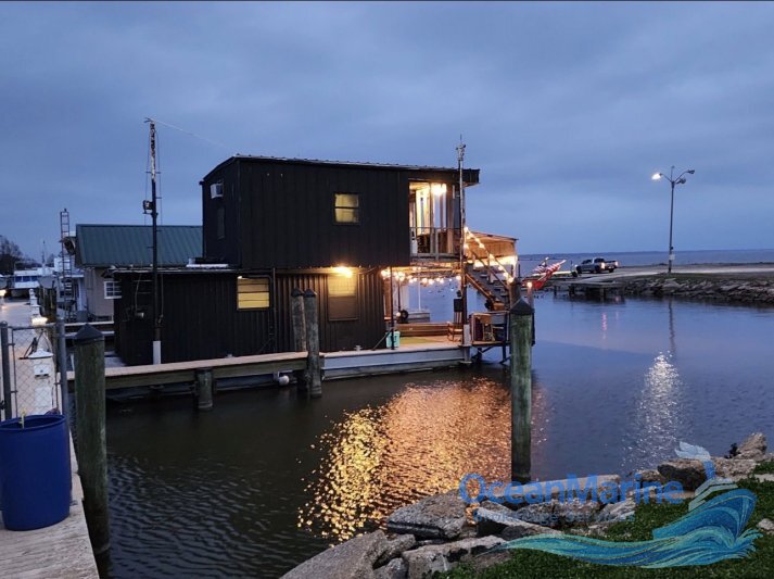 40' x 16' x 5' Spud Barge / Houseboat - File# 16773